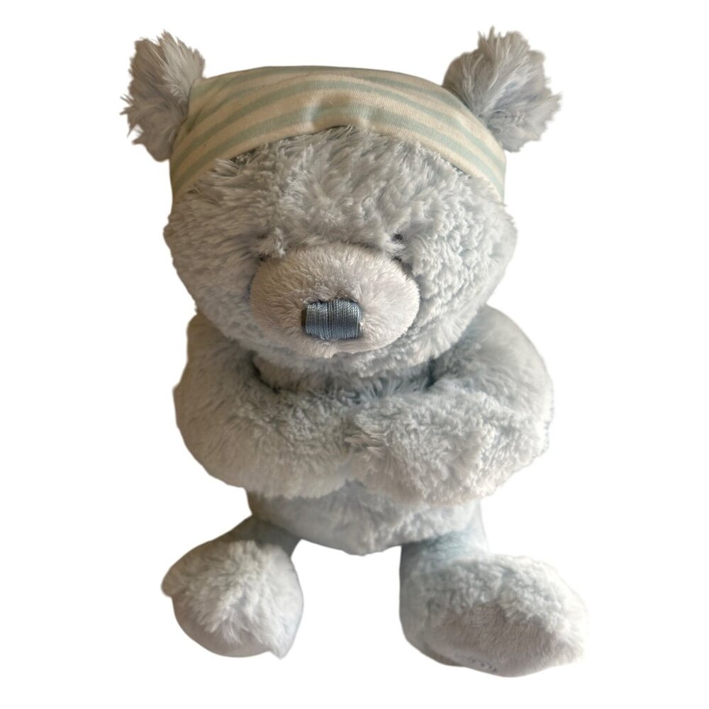 Baby Gund Animated Musical Goodnight Prayer Bear Plush Toy 14" With Striped Cap